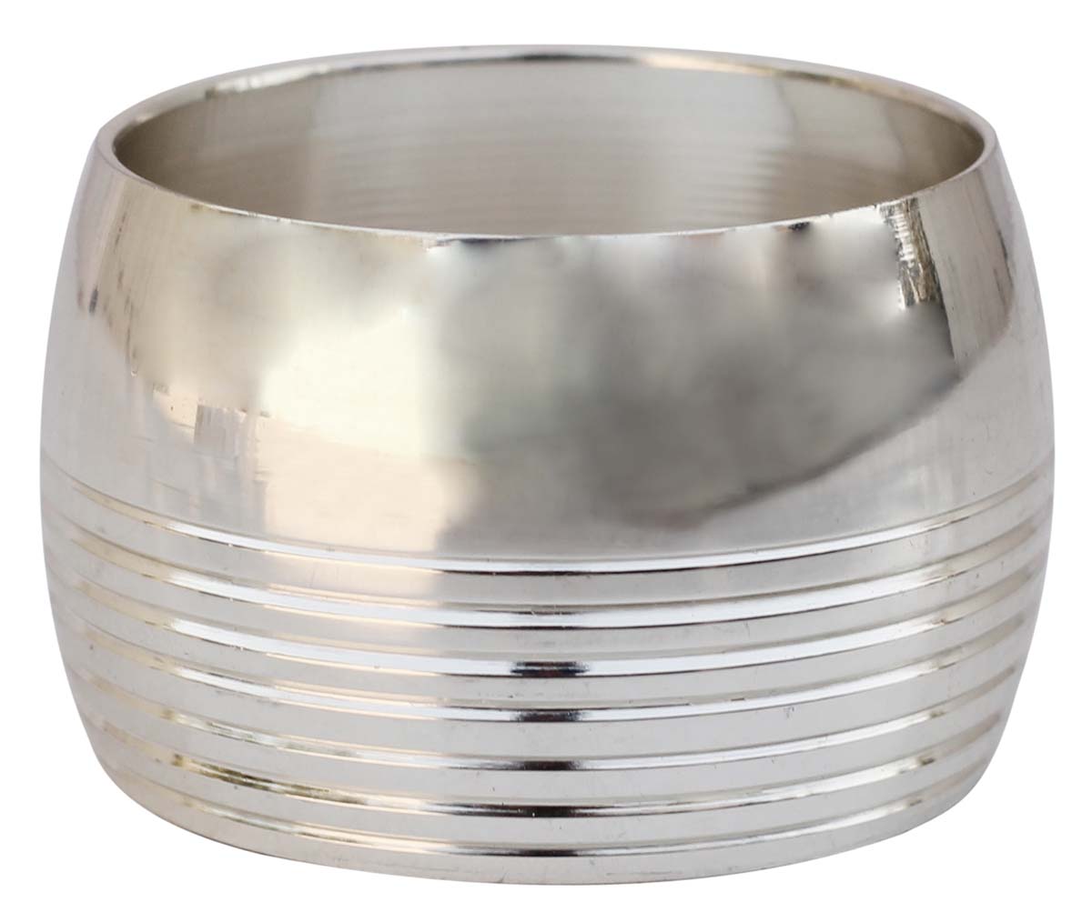 Buy in Bulk - Metal Napkin Rings - Cast in Brass - Nickel Plated - Ribbed Patterning